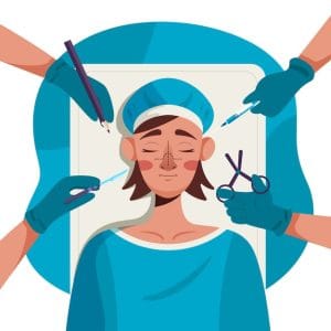 Flat design rhinoplasty illustration 23 2149334678