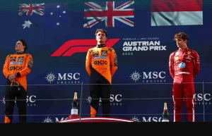 Norris Piastri Leclerc on Austrian GP 2025 Podium scaled