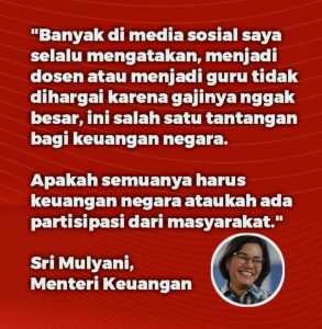 Pendapat Sri Mulyani Soal Gaji Guru Yang Kecil,