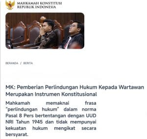 Putusan MK Lindungi Kerja Jurnalistik, Iwakum: Angin Segar bagi Kebebasan Pers dan Demokrasi